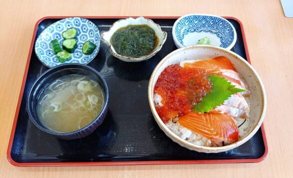 深浦サーモン二色丼